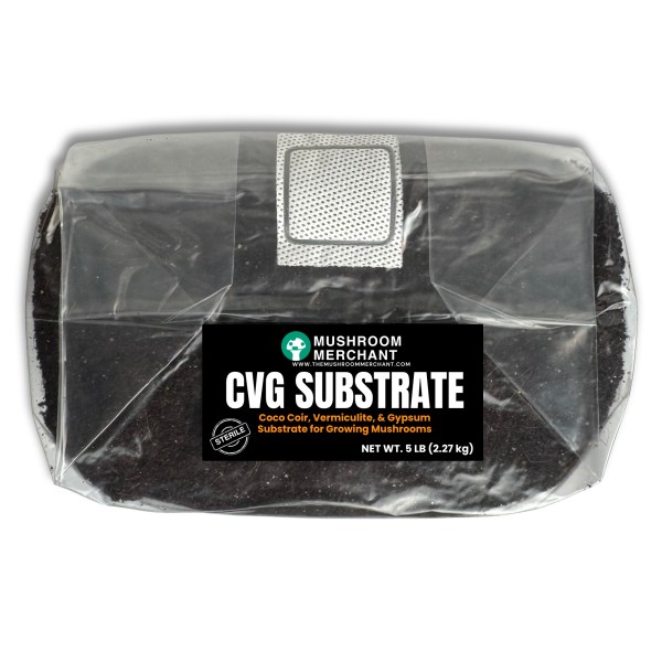 Mushroom substrate CVG with a white filter patch.