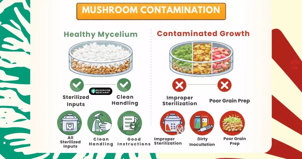 mushroom contamination types displayed as icons